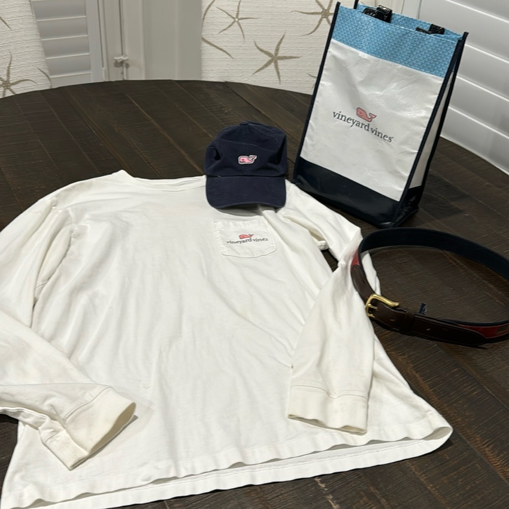 Vineyard Vines hat, shirt, belt and bag bundle